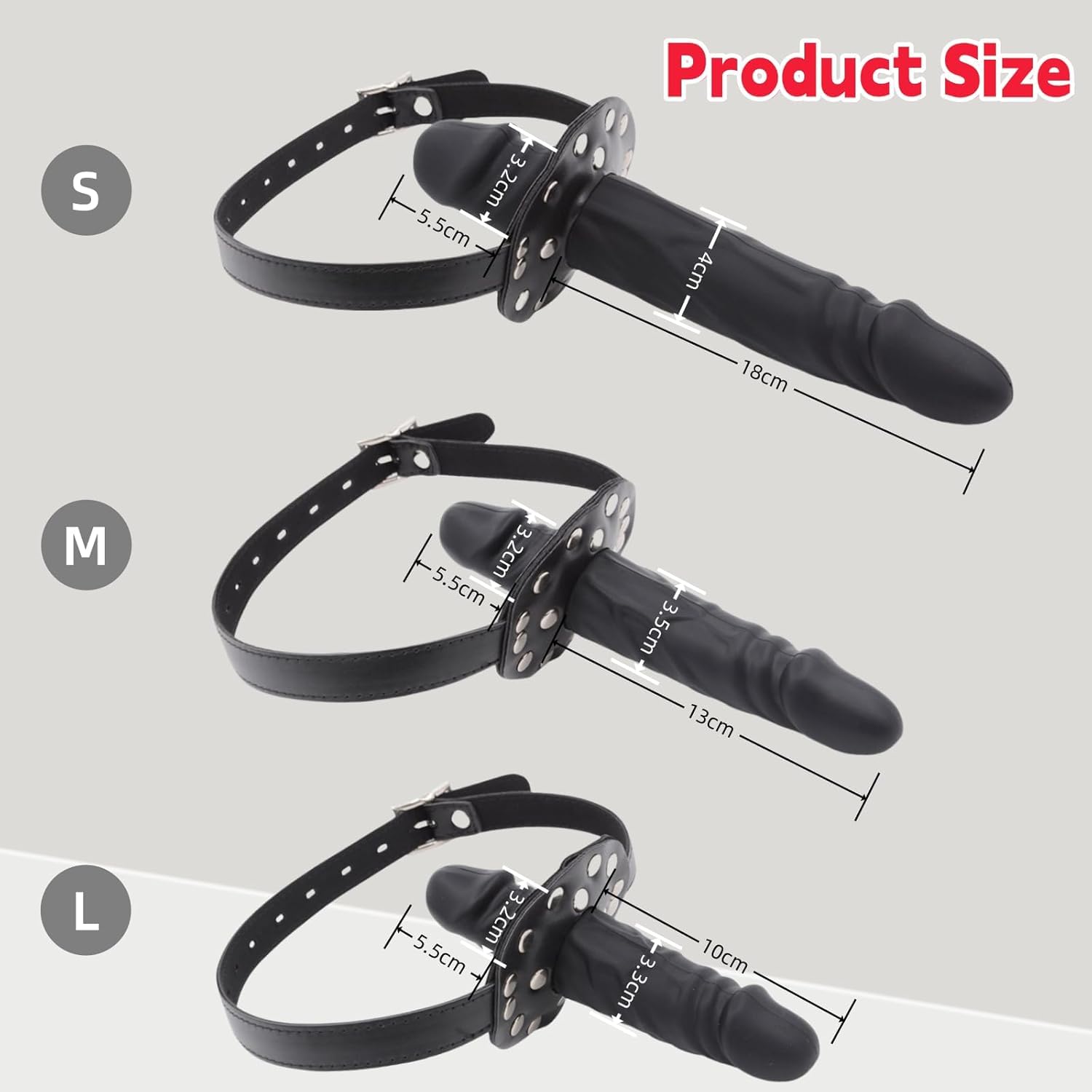 Gode Verrouillable Dildo Gag Bouche Bâillon, Réglable Plug anal Bondage SM Gode anus Masturbateur Sex toys Esclaves butt plug jouets sexuels pour homme femme,L