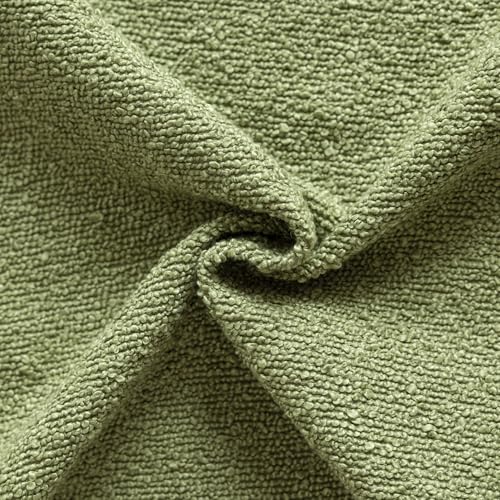 Image of Foindtower Pack of 2 Textured Boucle Throw Pillow Covers Accent Solid Decorative Lumbar Pillow Cases Soft Couch Cushion Case for Chair Sofa Bedroom Living Room Home Decor 12x20 Inch Leaf Green