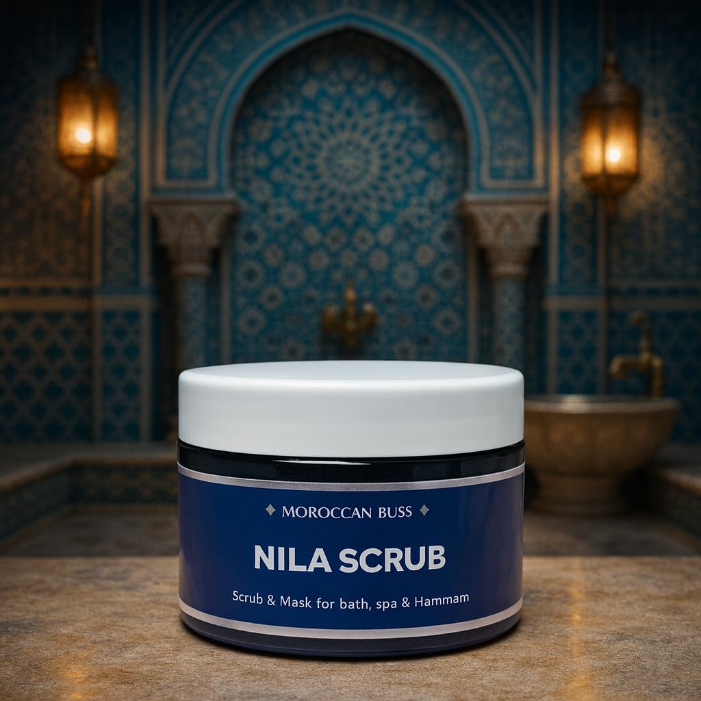 Moroccan Nila Scrub for Glowing Skin – Brightening Body Scrub for Tan Improvement,Dead Skin Exfoliation & Smooth Radiant Skin | Natural Nila Powder with Herbal Extracts | Spa-Grade Skin Polishing Treatment (100grams)-image-16