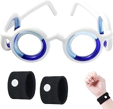 Motion Sickness Glasses, Anti Motion Sickness Glasses, Easy to Use Motion Sickness Band 2 Pcs Ultra-Light Portable Airsick Sickness Seasickness Glasses for Sport Travel