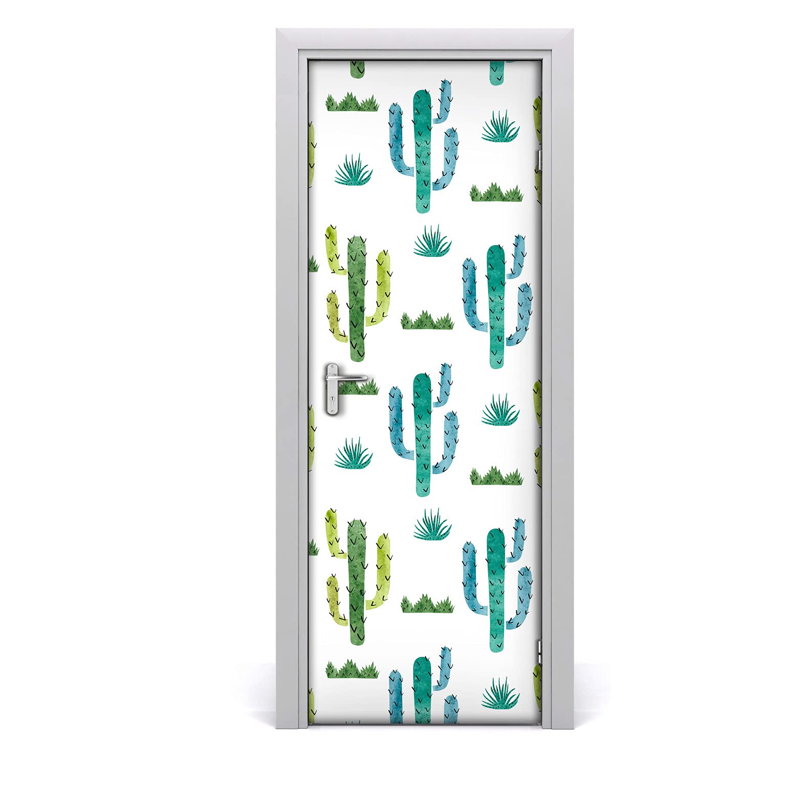 Decoración de pasillos con mural autoadhesivo de cactus 70x200
