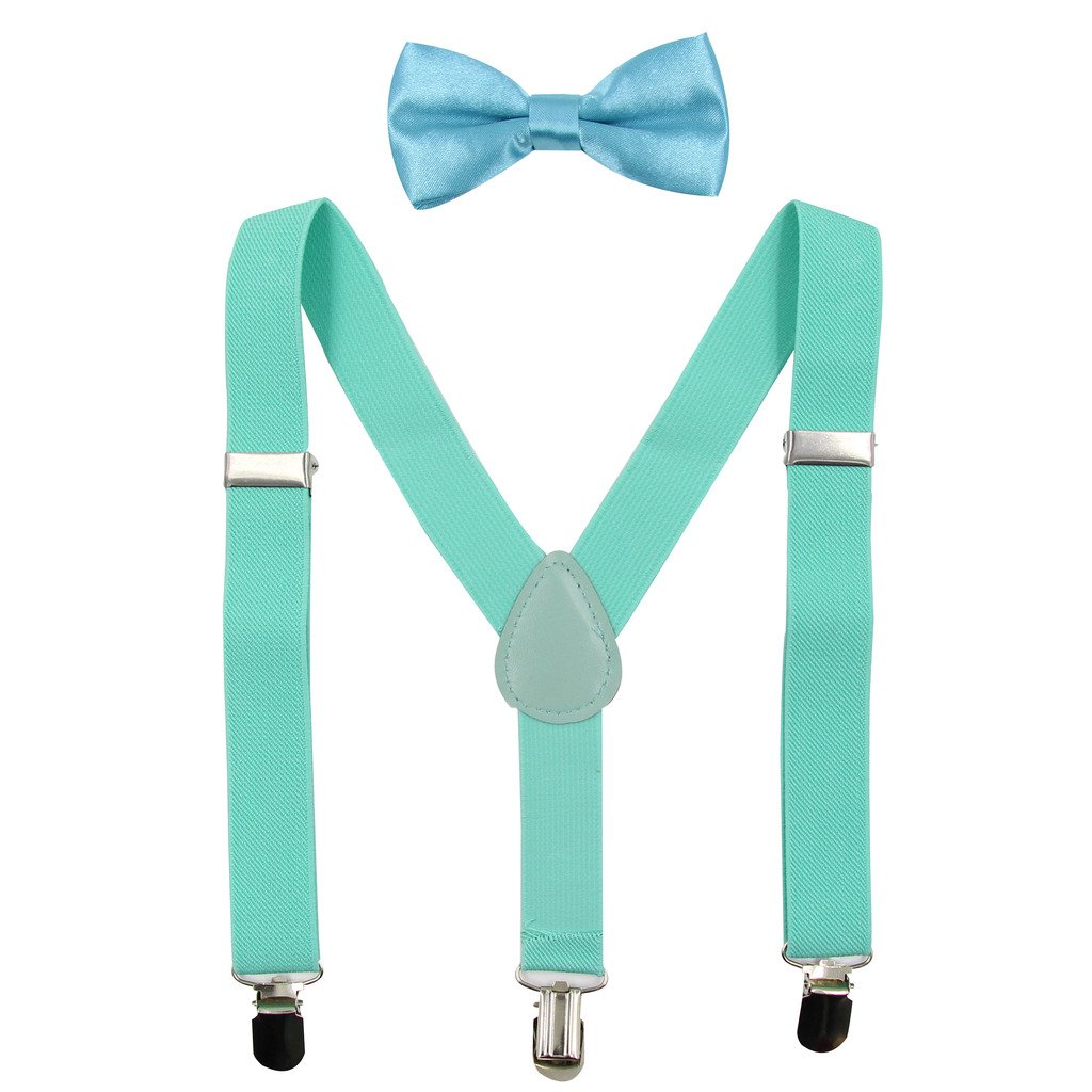 HANERDUN Kids Braces Bowtie Sets Adjustable Suspenders With Bow Ties Gift Idea For Boys And Girls