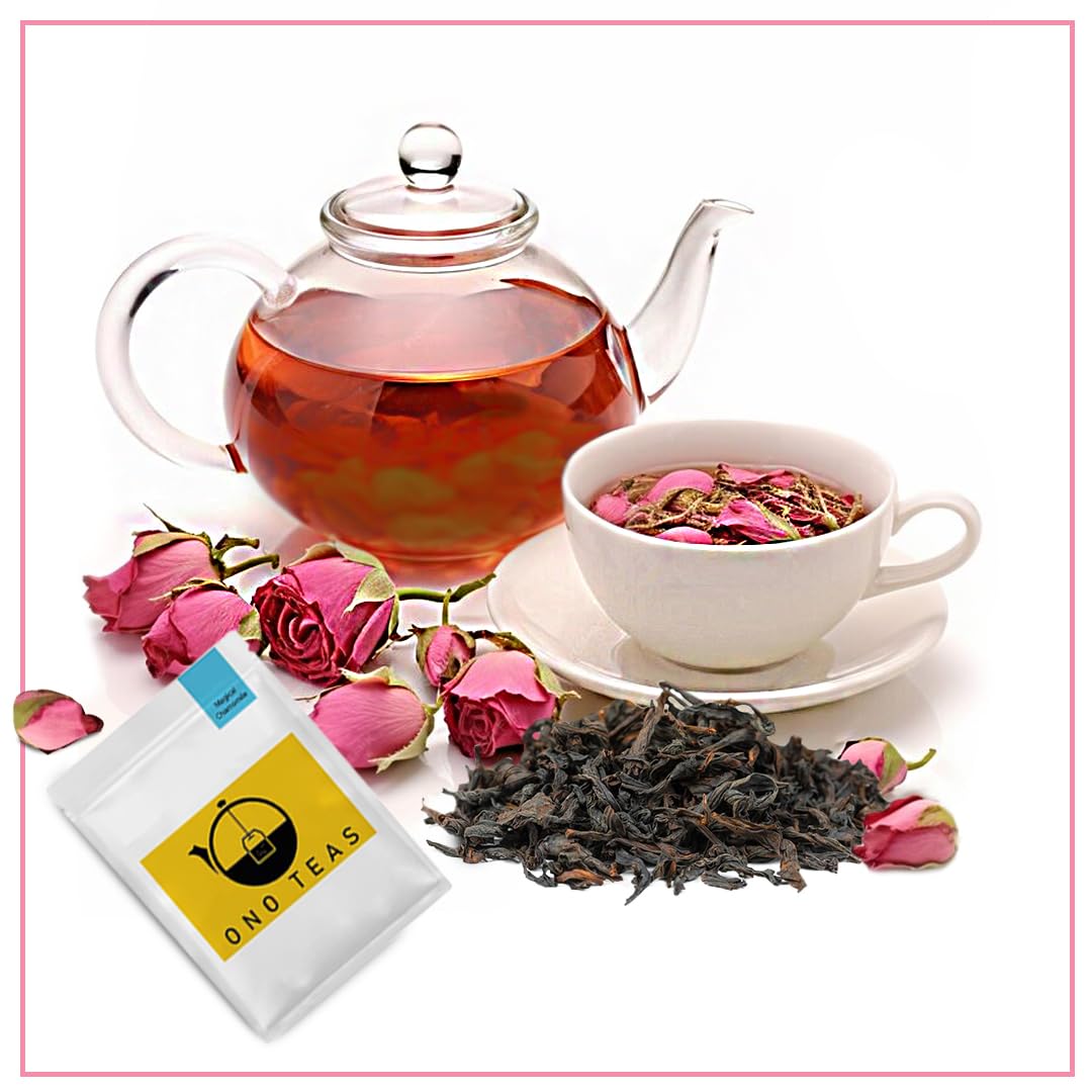 Ono Teas Rose Oolong Tea, 30 Teabags | Rose Oolong Tea | Whole Leaf Darjeeling Oolong Tea, Rose Petals | Himalayan Tea | Natural Lean Tea 1