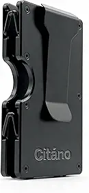 Carteira masculina de alumínio com bloqueio de RFID – Suporte de cartão de metal fino | Bloqueio NFC | Slot para dinheiro | Carteira minimalista com bolso frontal | Preta