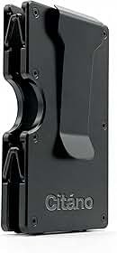 Carteira masculina de alumínio com bloqueio de RFID – Suporte de cartão de metal fino | Bloqueio NFC | Slot para dinheiro | Carteira minimalista com bolso frontal | Preta
