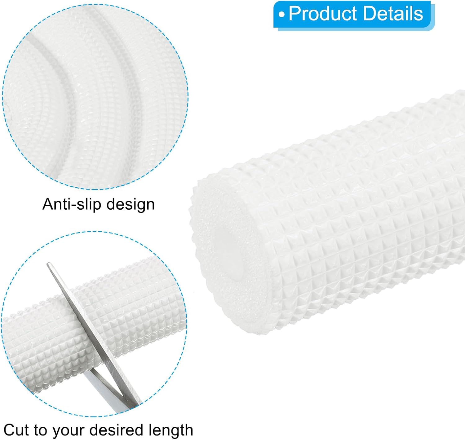 PATIKIL 9mm ID x 10mm T x 1.8m L Pipe Insulation Tubing, 8pcs Heat Preservation Anti Slip Insulated Foam Tube Grip for Air Conditioning Water Pipe, White