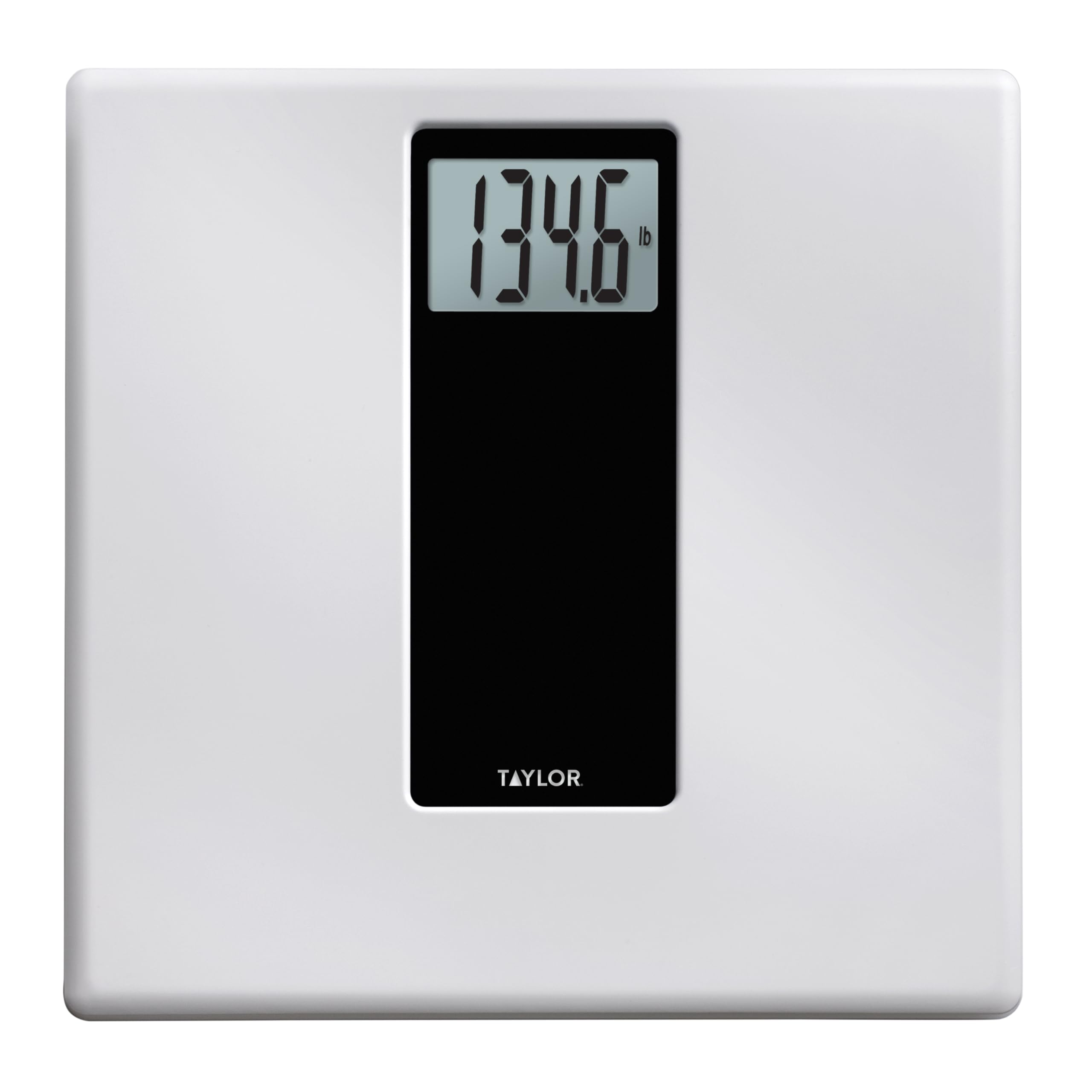 TaylorDigital Glass Bathroom Scale for Body Weight, 400 lb Capacity, Durable Tempered Glass Platform and Easy to Read, White