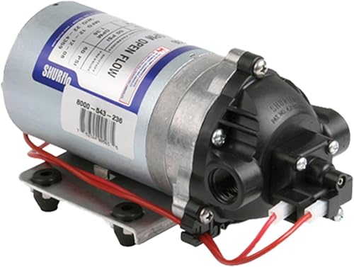 Pentair SHURFLO 8000-543-236 Bomba de diafragma de demanda automática, 1.8 GPM con válvulas de Viton, diafragma de Santopreno, interruptor de