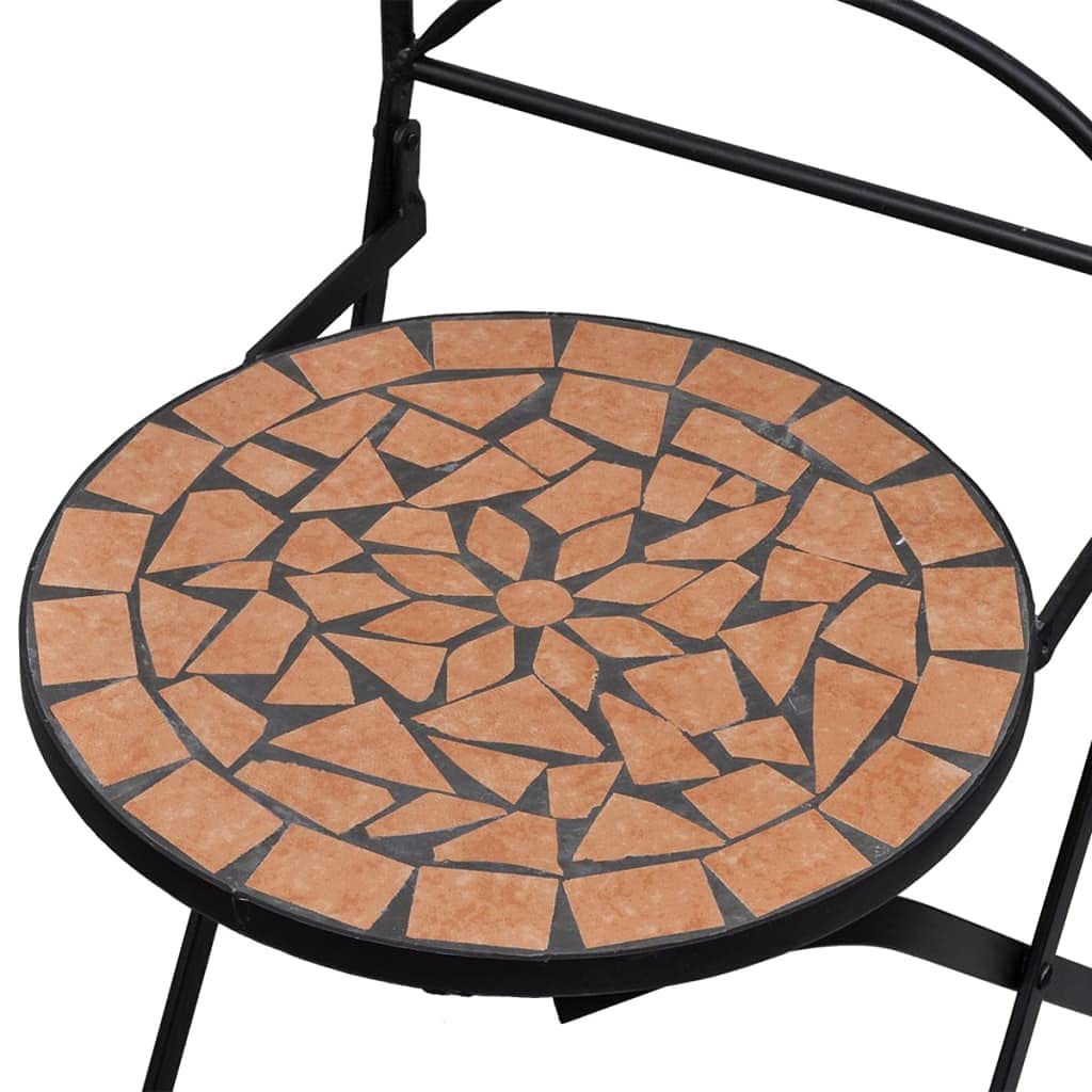 Hothingwell Bistro-Set, 3-teilig, Tisch, 2 Stühle, kariert, Keramik | Rahmen aus pulverbeschichtetem Eisen, wasserdichte Platte, leicht zu reinigen, maximale Belastung 110 kg pro Sitz