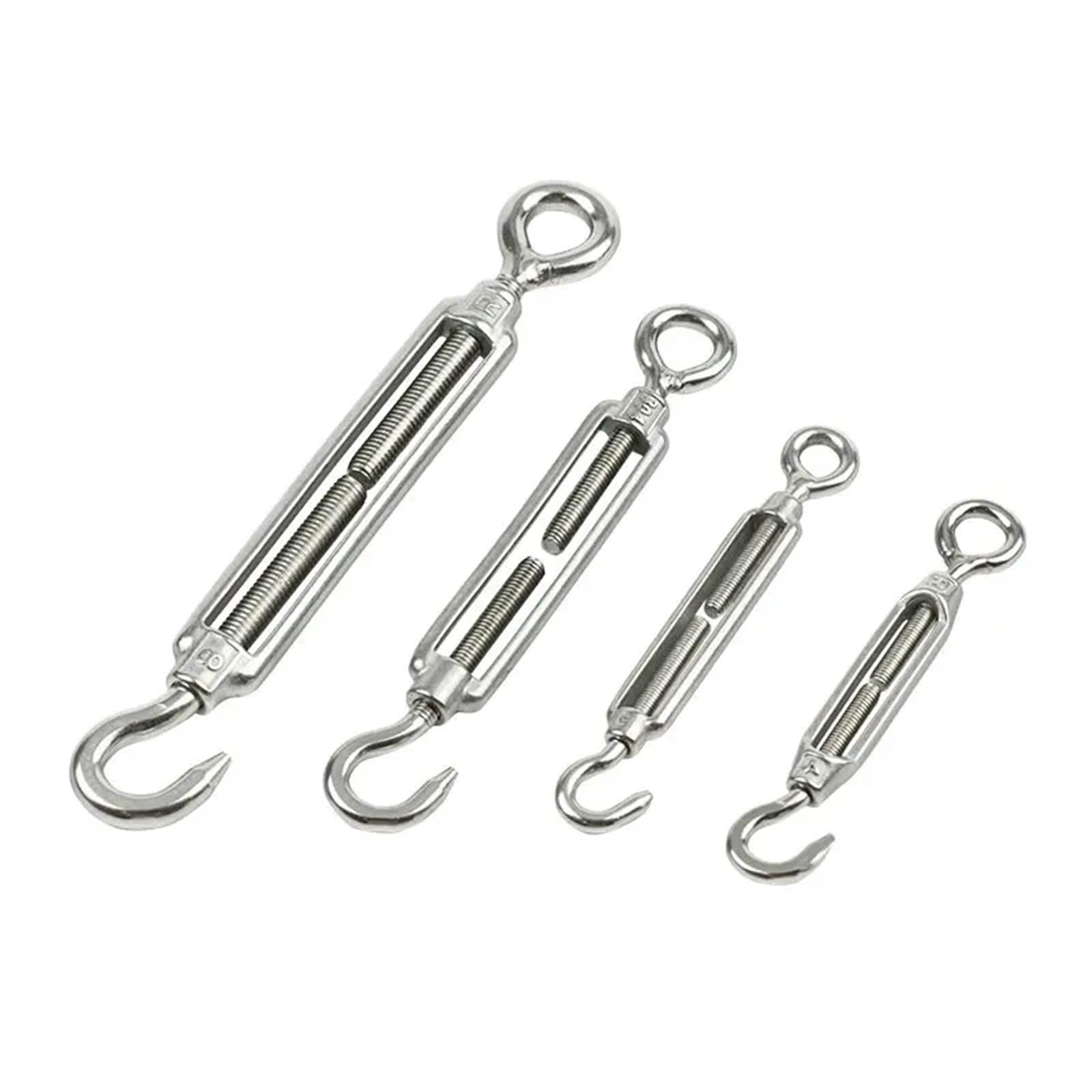 Tenditore per funi con tenditore a Vite, Gancio tenditore tenditore in Acciaio Inossidabile 304 Occhio OC OO CC Filo da Giardino M4-M12(Eye And Hook M10)