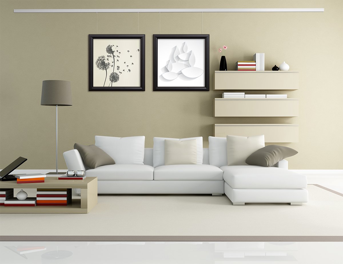 Bilderschienen Galerieschienen Bilderleiste Premium Pro Komplett-Set 6m weiß