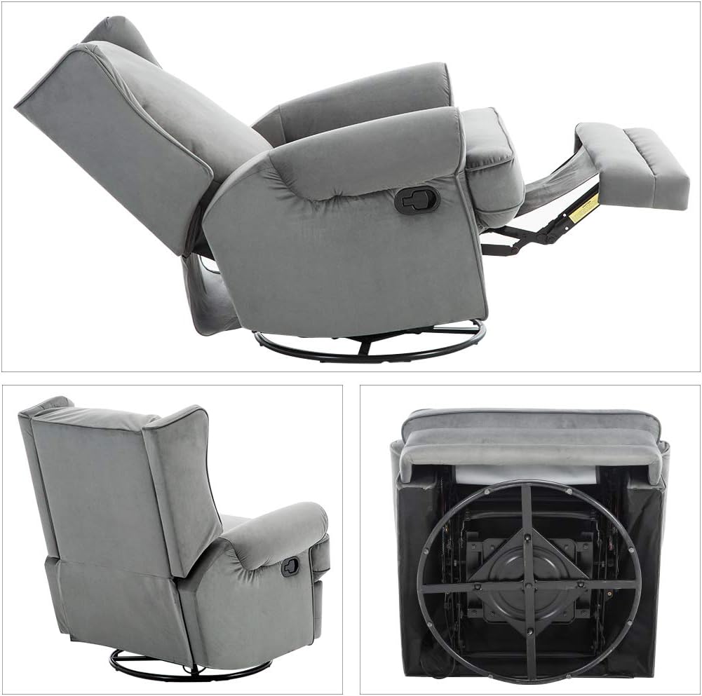 Buy Bonzy Home Swivel Rocker Recliner Chair With Rotating 360 Swivel Glider Sofa Recliner For Living Room Gray Online In Indonesia B082mzvdg8