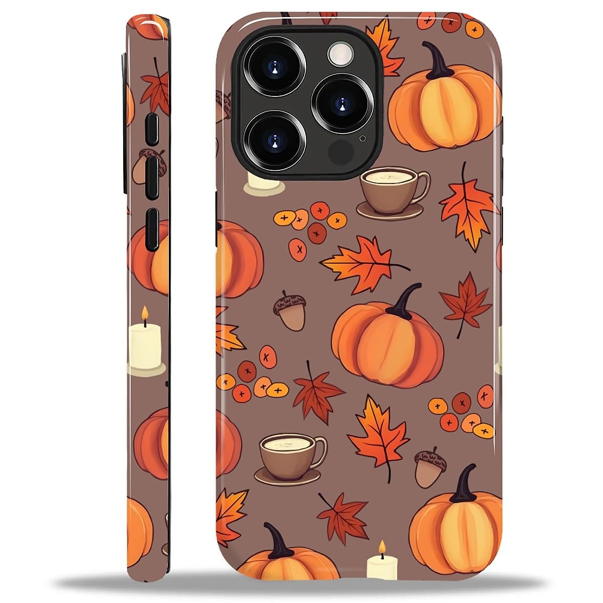 for iPhone 15 Pro Max Case for Women Girl Men Boy, Compatible with MagSafe, Shockproof Soft Silicone & Hard PC Shell Protective Case for iPhone 15 Pro Max - Pumpkin Halloween Fall Pumpkin Halloween Fall IPhone 15 Pro Max