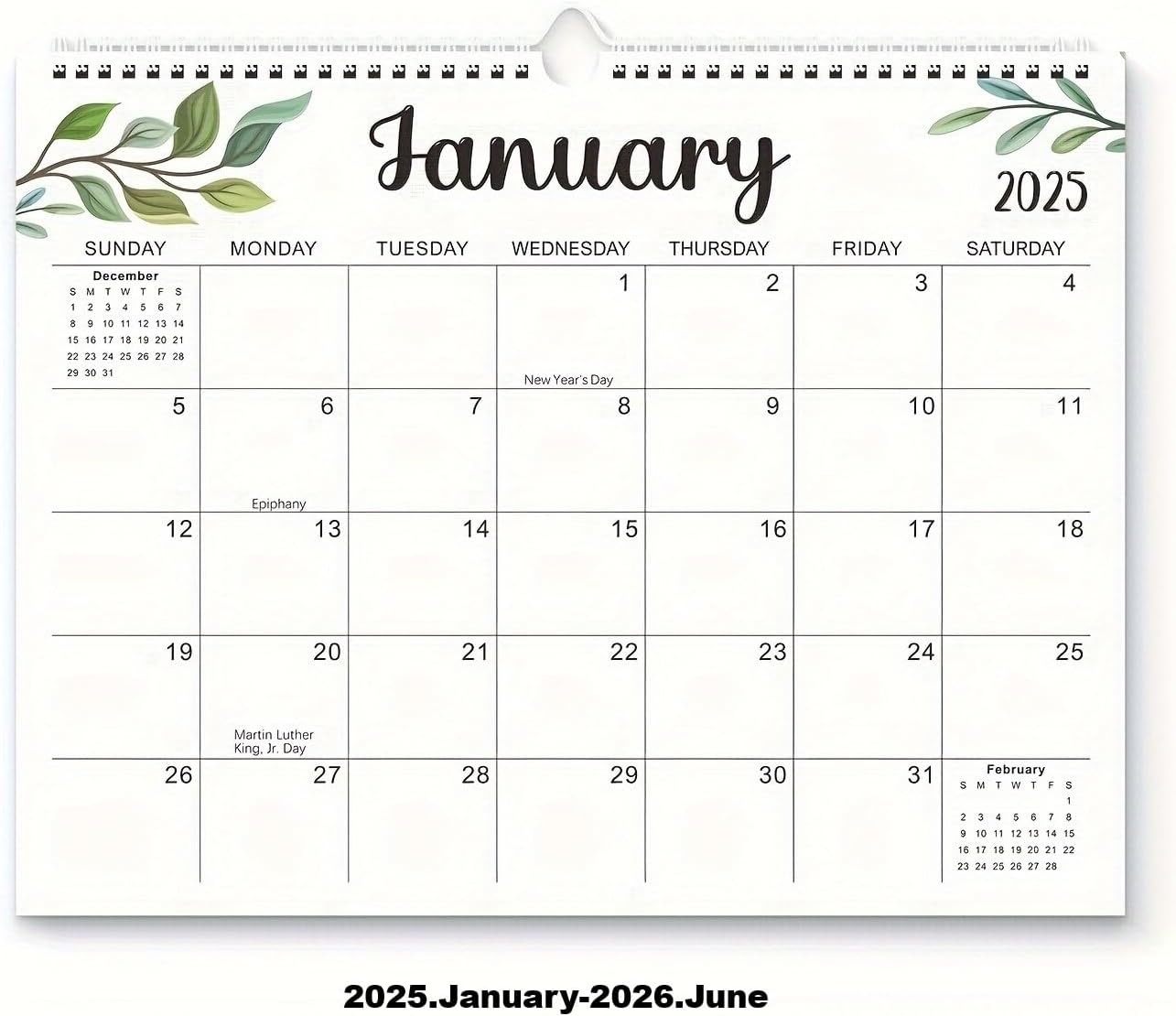 SANHIGHEND Family Weekly Planner 2025-2026 UK Wall Calendar,18 Month Wall Calendar From Jan 2025-June 2026 to View, Hanging Calendar to Track Anniversaries and Office Planning (Jan 2025-Jun 2026 (A))