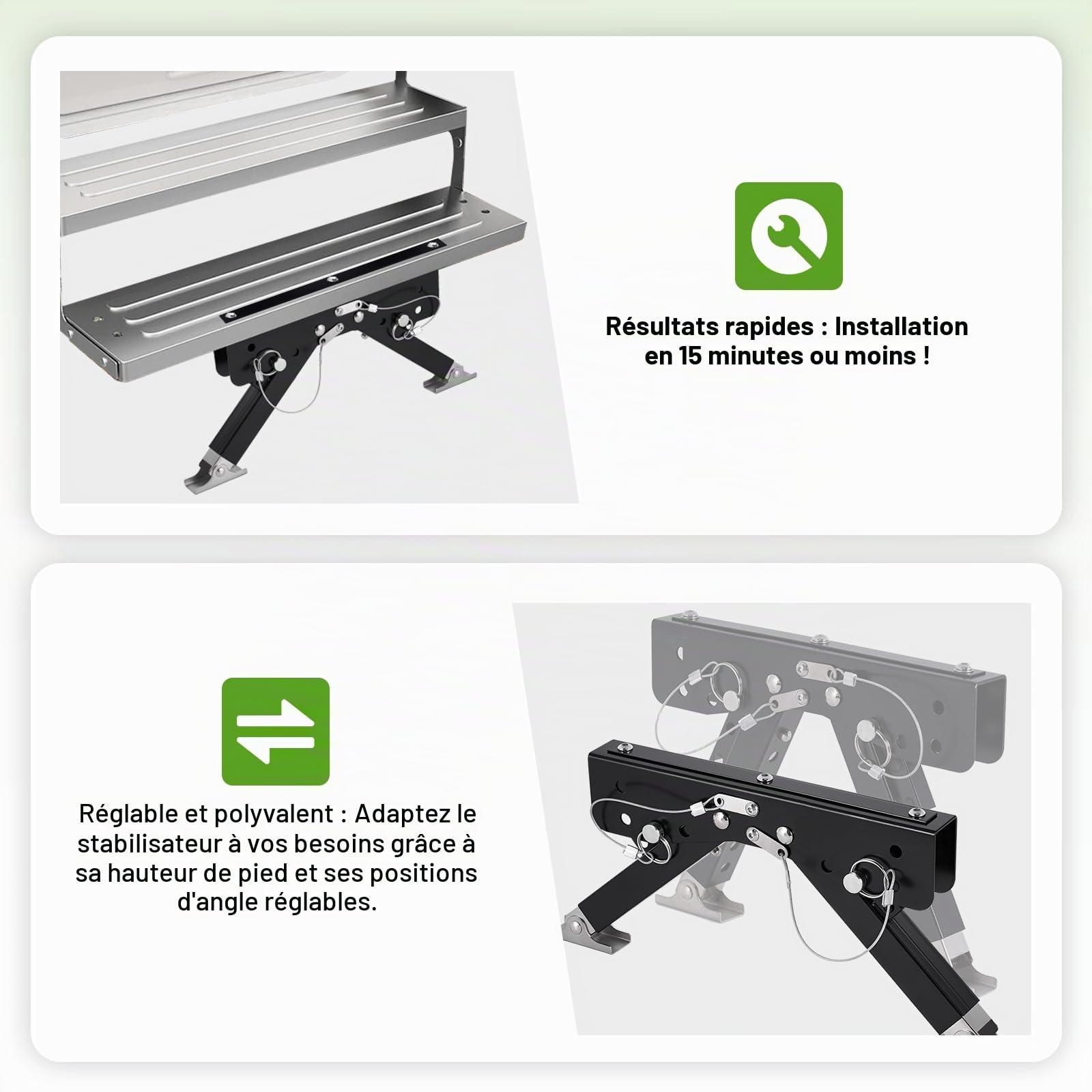 BAOSHISHAN Stabilisateur de Marche pour Camping-Car Ensemble de Support de Marche pour Camping-Car de 7cm à 29cm réglable en Hauteur, capacité de Charge : Maximum 100KG