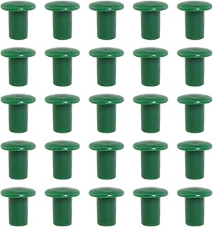 heyous 25PCS Green PVC Outdoor Fence Protective Cap 30x30mm Garden Cane End Cover Bamboo Pole Protector
