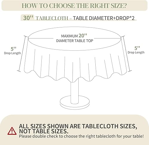 Miniatura 9 de BYDOLL Mantel redondo de 60 pulgadas, color negro, lavable, para exteriores, resistente a las manchas y a las manchas, mantel de poliéster a prueba