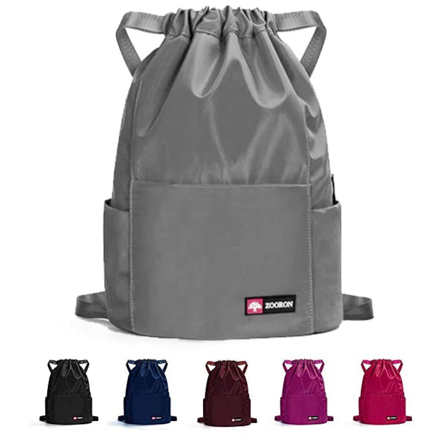 ZOORON Waterproof Drawstring Gym Backpack Bag for Men & Women, Sport Gym Sack Mini Travel Daypack