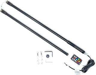 BriteWhip Automotive LED Whip Lights, Premium Pole UTV Whip Lights for Car Exterior, Light Whip Pole with Remote Control, Universal Fit, 32 Preset Patterns and 51 Colors, 44.5 Inches, 1 Count