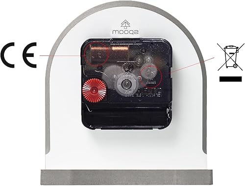 Miniatura 7 de mooqs Reloj de madera silencioso sin tictac, funciona con pilas, decorativo, pequeño, analógico, moderno, para escritorio, mesa, mesa, reloj para el