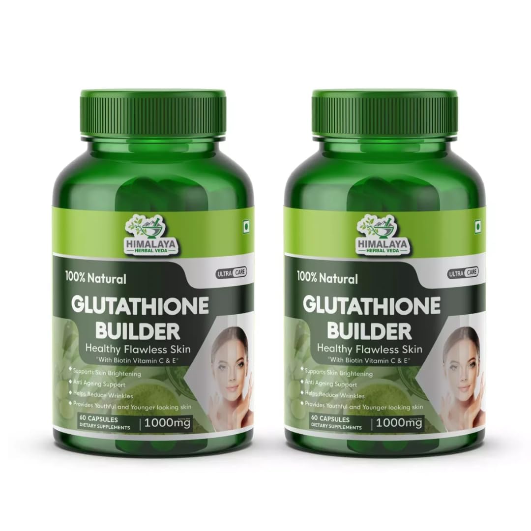 Himalaya Herbal Veda Glutathione 1000mg Tablets | Skin Whitening & Anti-Aging Supplement With Vitamin C, E, Grape Seed Extract & Biotin | Antioxidant Support - 120 Veg Capsules : Amazon.in: Health & Personal Care Himalaya Herbal Veda Glutathione 1000mg Tablets | Skin Whitening & Anti-Aging Supplement With Vitamin C, E, Grape Seed Extract & Biotin | Antioxidant Support - 120 Veg Capsules : Amazon.in: Health & Personal Care