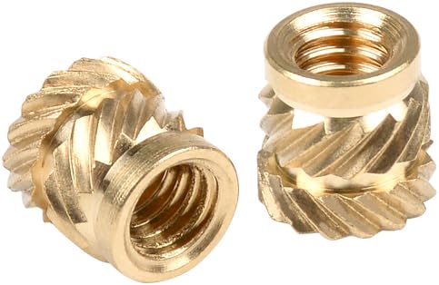 in-saiL 100pcs/lot M2x3.0mm Brass Insert OD3.6mm/C3604 QT Heat Staking Threaded Inserts,Gold