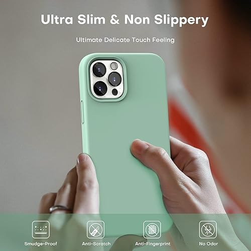 Vista 489 de TOCOL - Funda 5 en 1 para iPhone 11, con 2 protectores de pantalla + 2 protectores de lente de cámara, funda delgada de silicona líquida a prueba