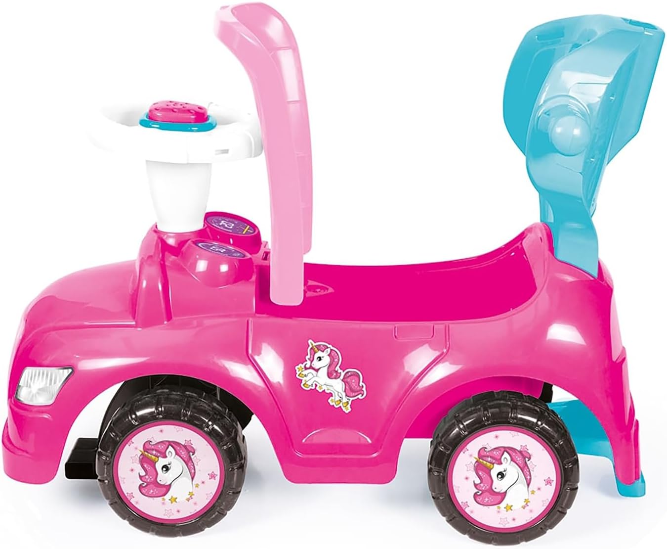 DOLU: Ride On Car: 4-in-1 Walk & Drive - Unicorn & Pink - Walk-Ride-Rock-Drive, Foot-to-Floor, Parent Handle, Indoor & Outdoor Toy, Toddler Ages 12mo+