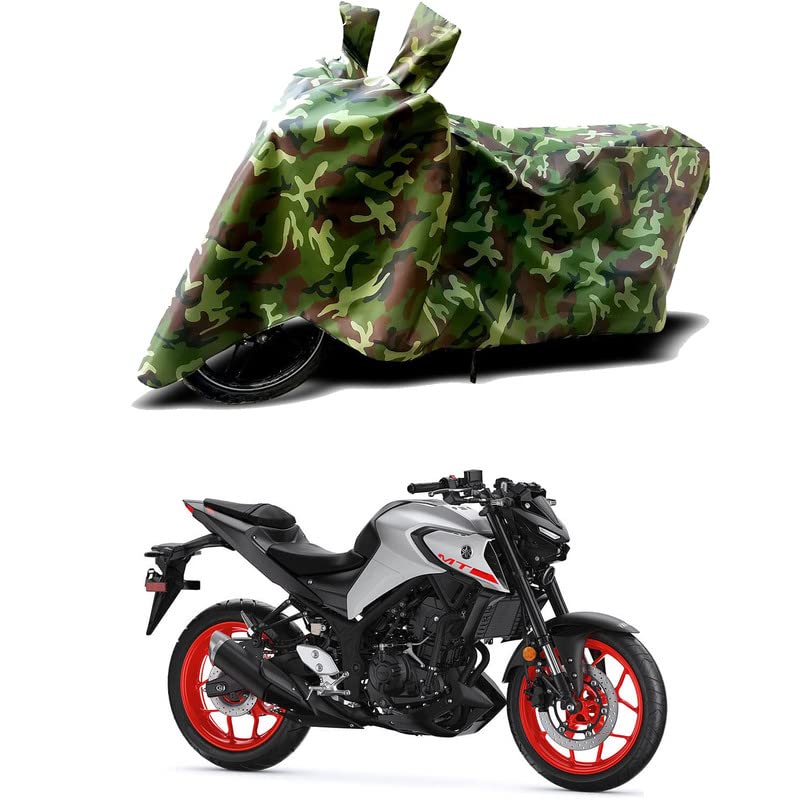 Image of 100% Water Resistant Full Bike Scooty Two Wheeler Body Cover Compatible for Yamaha MT-03 /UV-Rays /Heat Protection /Birds Dropping /Scratchproof /Dust Proof /Waterproof /All Varients[Green MJ]