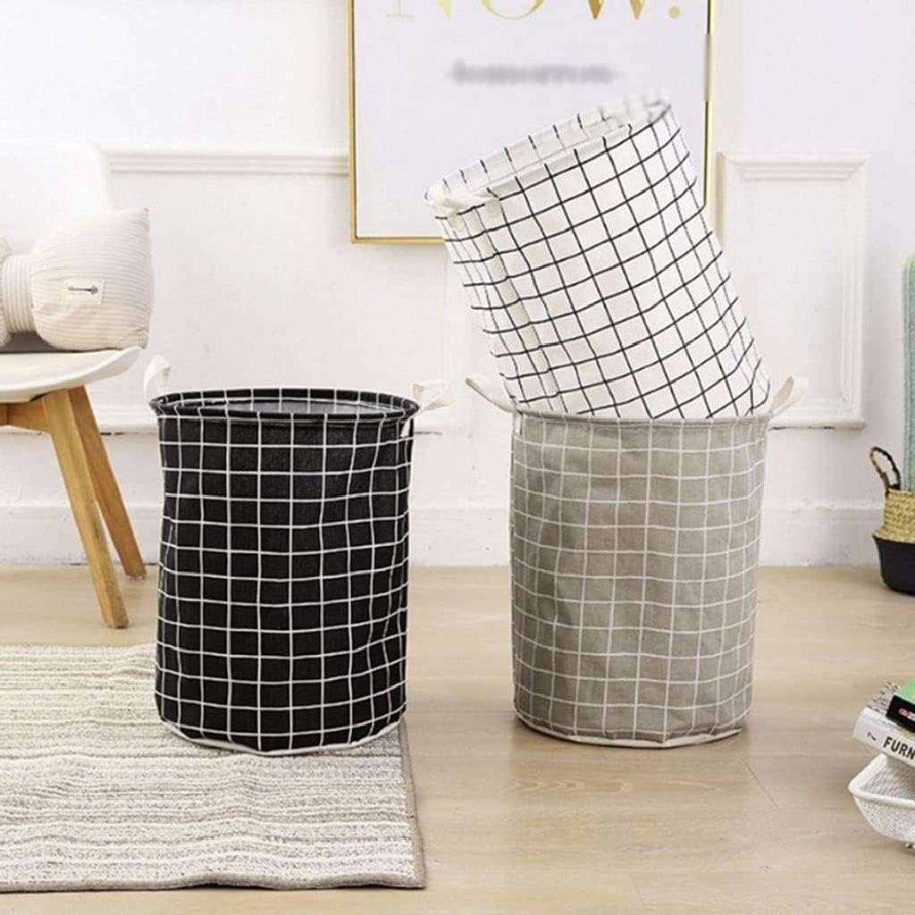 2pcs Foldable Dirty Clothes Storage Bag Laundry Basket Hamper Washing Bin House (Color : Gray,) (Black One Size)
