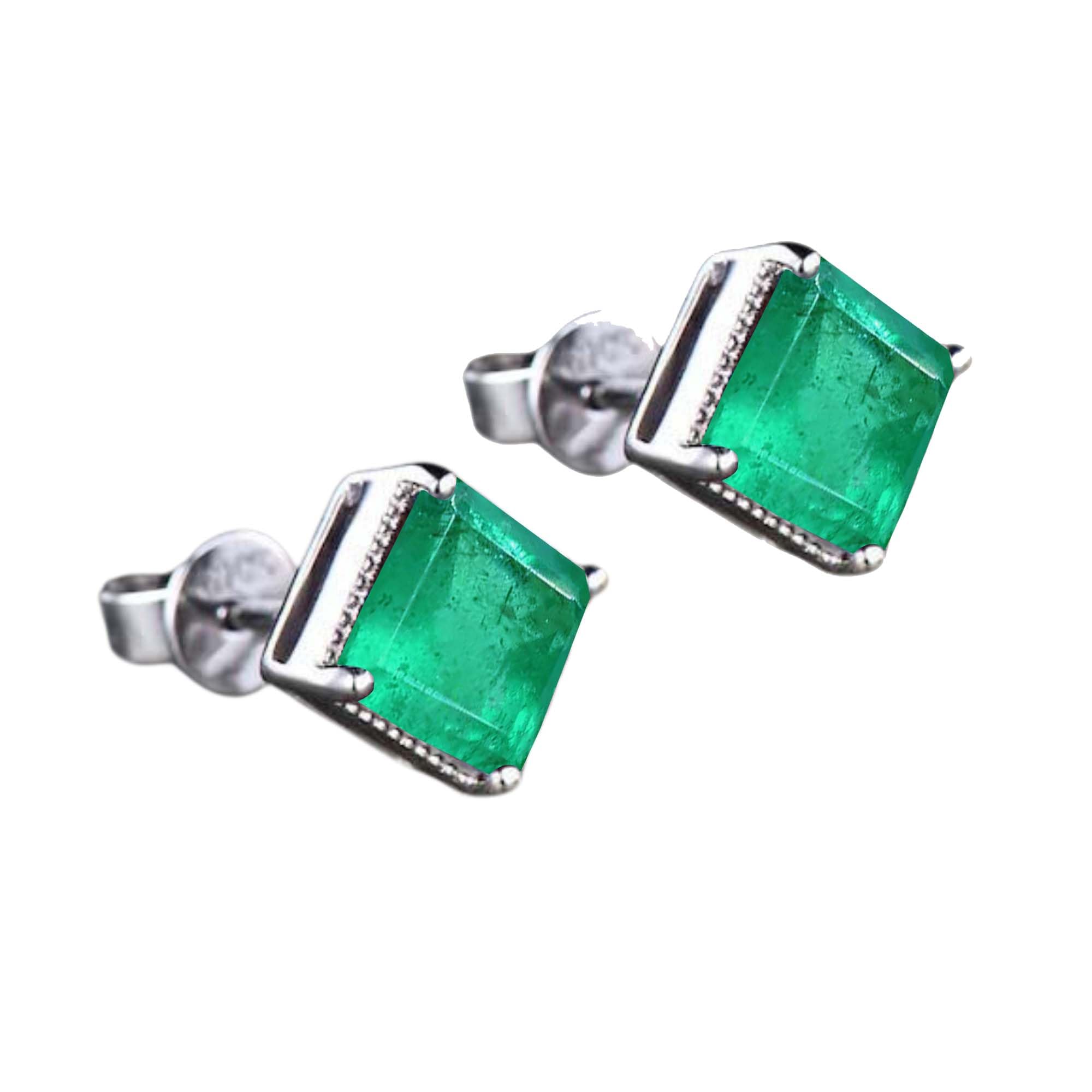 Orecchini in argento sterling 925 con pietra preziosa di smeraldo per donna, regalo di gioielli per tutti i giorni, per ogni occasione. Orecchini in smeraldo verde antico boho (smeraldo)