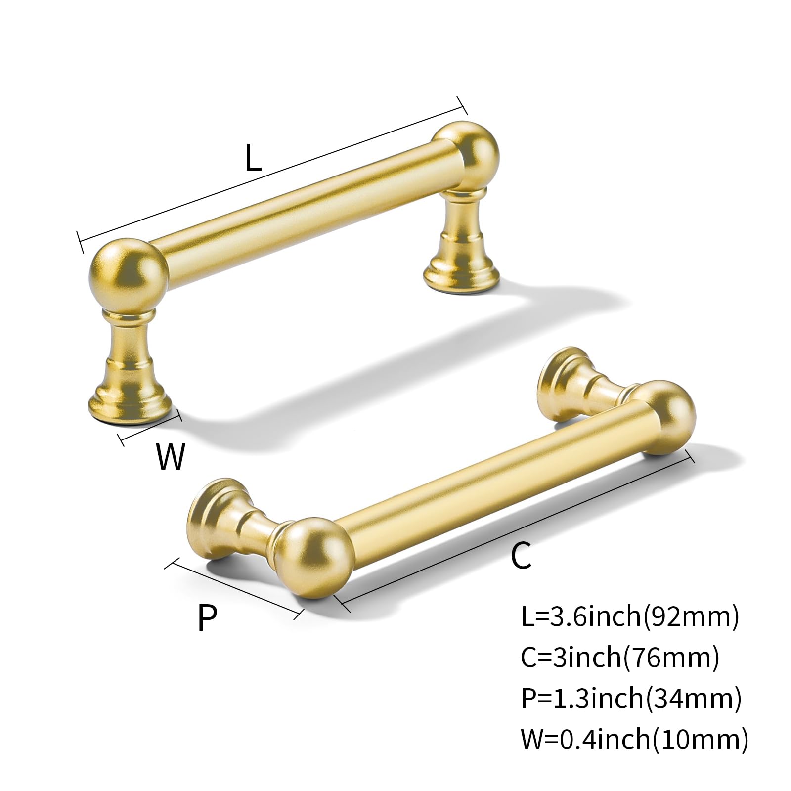 Brushed Gold Cabinet Pull - 80309, 3 in (76 mm) — KHTUMEWARE