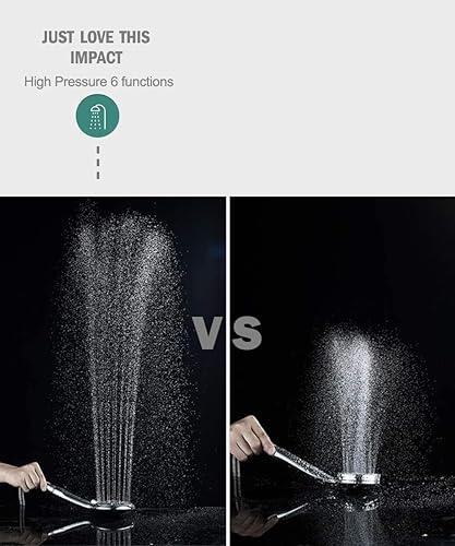 Miniatura 4 de Cabezal de ducha con pulverizador de mano, acabado cromado de alta presión, 4 pulgadas, combo de lluvia de 3 vías, desmontable, 9 modos de