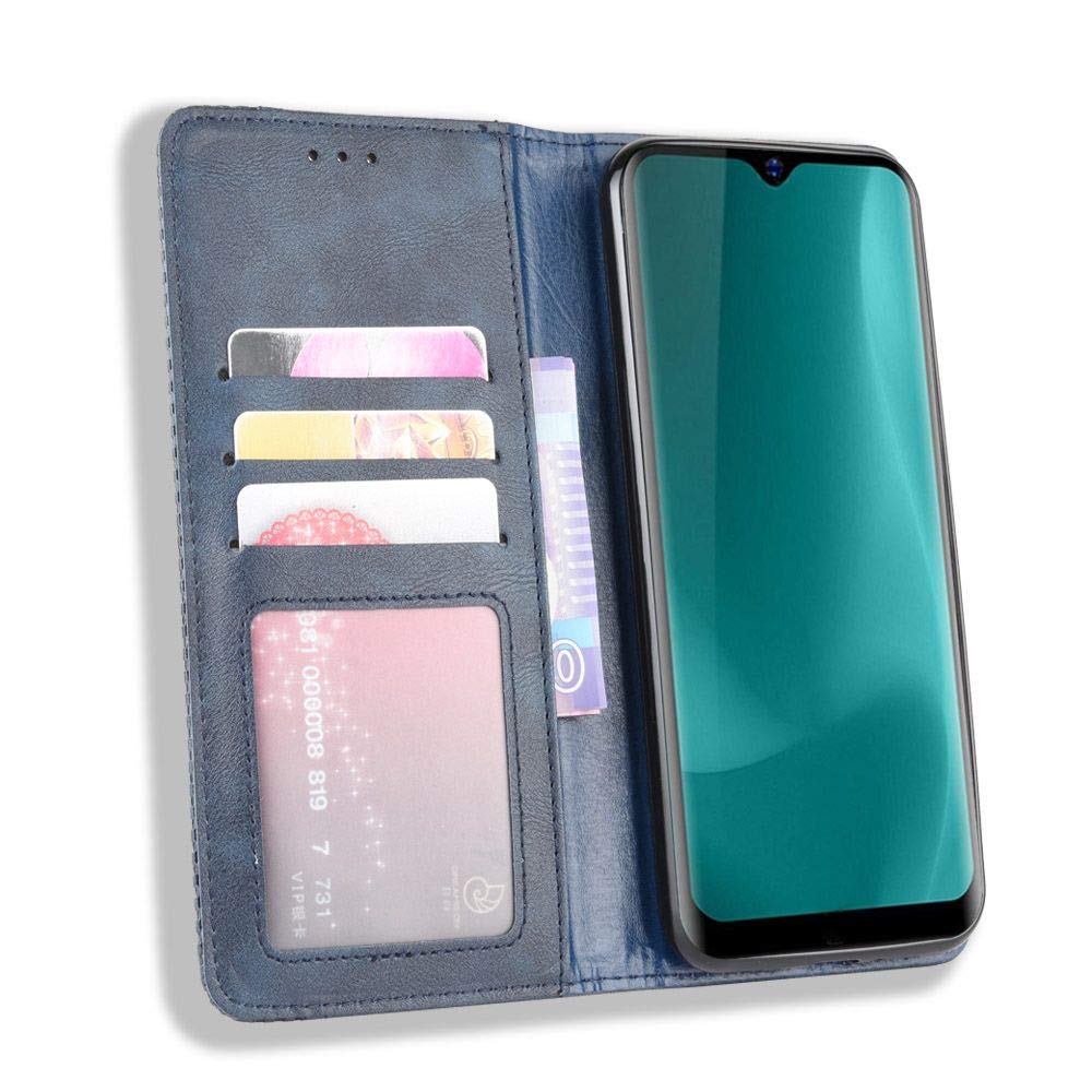 Manyip Custodia e Cover per Blackview A60 PRO,Custodia a Portafoglio in Pelle con Supporto per Blackview A60 PRO,Custodia Magnetica retrò per Telefono, Custodia con Slot per schede