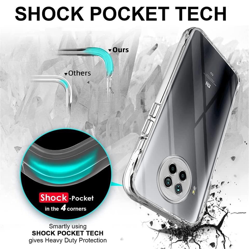 Image of Jkobi Back Cover for Xiaomi Mi Redmi Note 9 Pro 5G (Silicone Clear Case with Camera Protection | Soft and Flexible | Transparent)