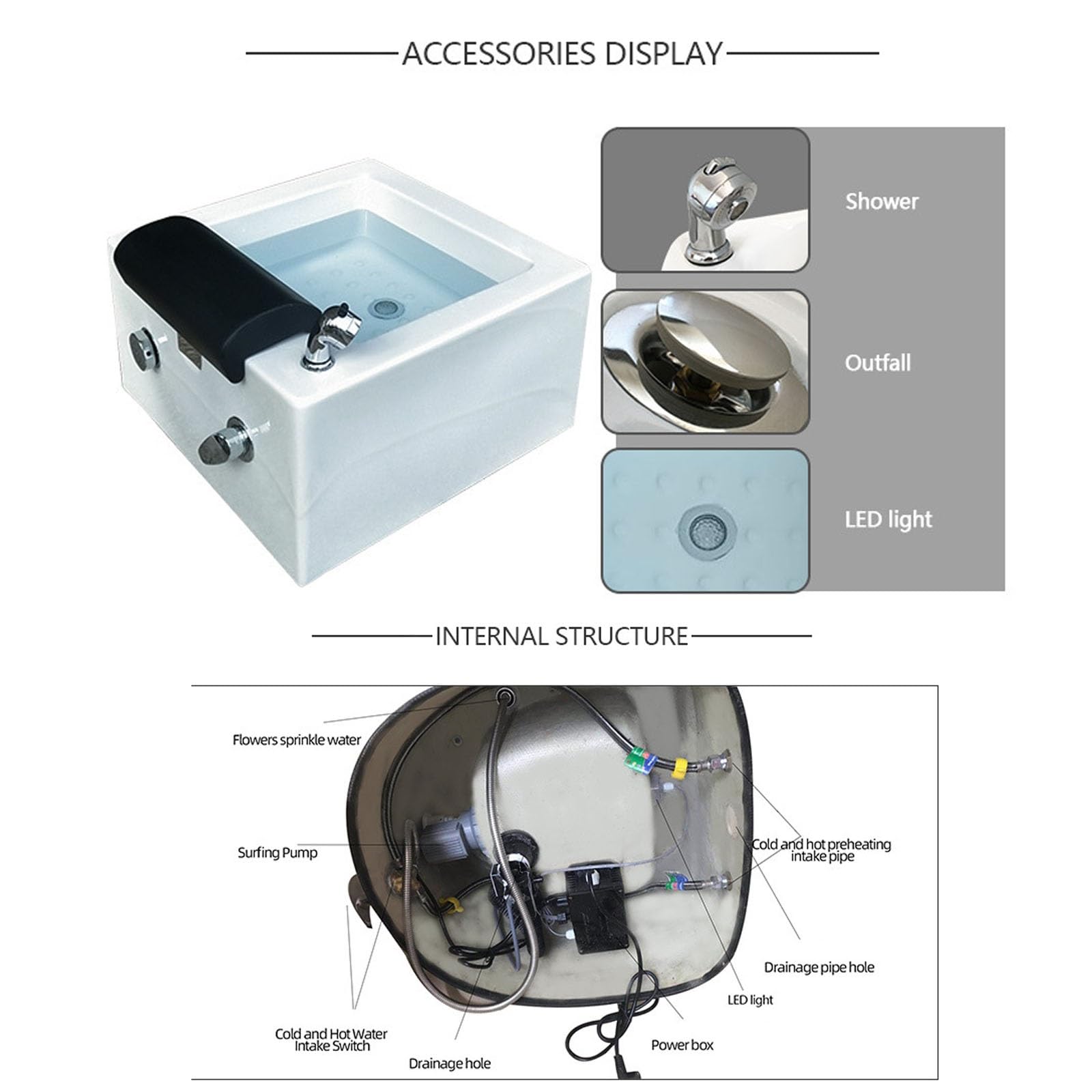 Fußbäder Und Spas Mit Wärme Und Massage, Fußbad, Spa, Fußbad, Spa, Fußbad, Pediküre, Acryl-Pediküre-Waschbecken (Größe: Badewanne)(with Water Pump)