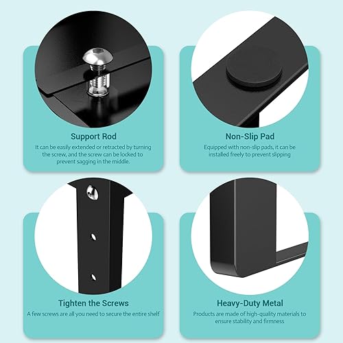 Miniatura 6 de Paquete de 2 estantes organizadores de gabinete de cocina expandibles, estante de almacenamiento pequeño apilable de metal resistente, estante de