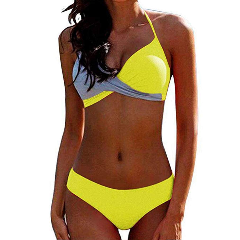 CheChury Bikinis Conjunto 2023 Sexy Push-Up Halter Traje de Baño Sexy Elegante Sólido Mujer Ropa de Playa Brasileños Bañador Talla Grande