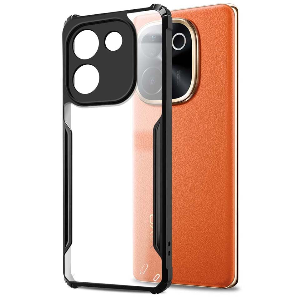 Fashionury Shockproof Crystal Clear Back Case for iQOO Z9s Pro 5G / Vivo T3 Pro 5G | Protective Design | 360 Degree Protection | Transparent Back Cover iQOO Z9s Pro 5G / Vivo T3 Pro 5G (Black Bumper) (B0DFQ7R8HD) Amazon Price History, Amazon Price Tracker