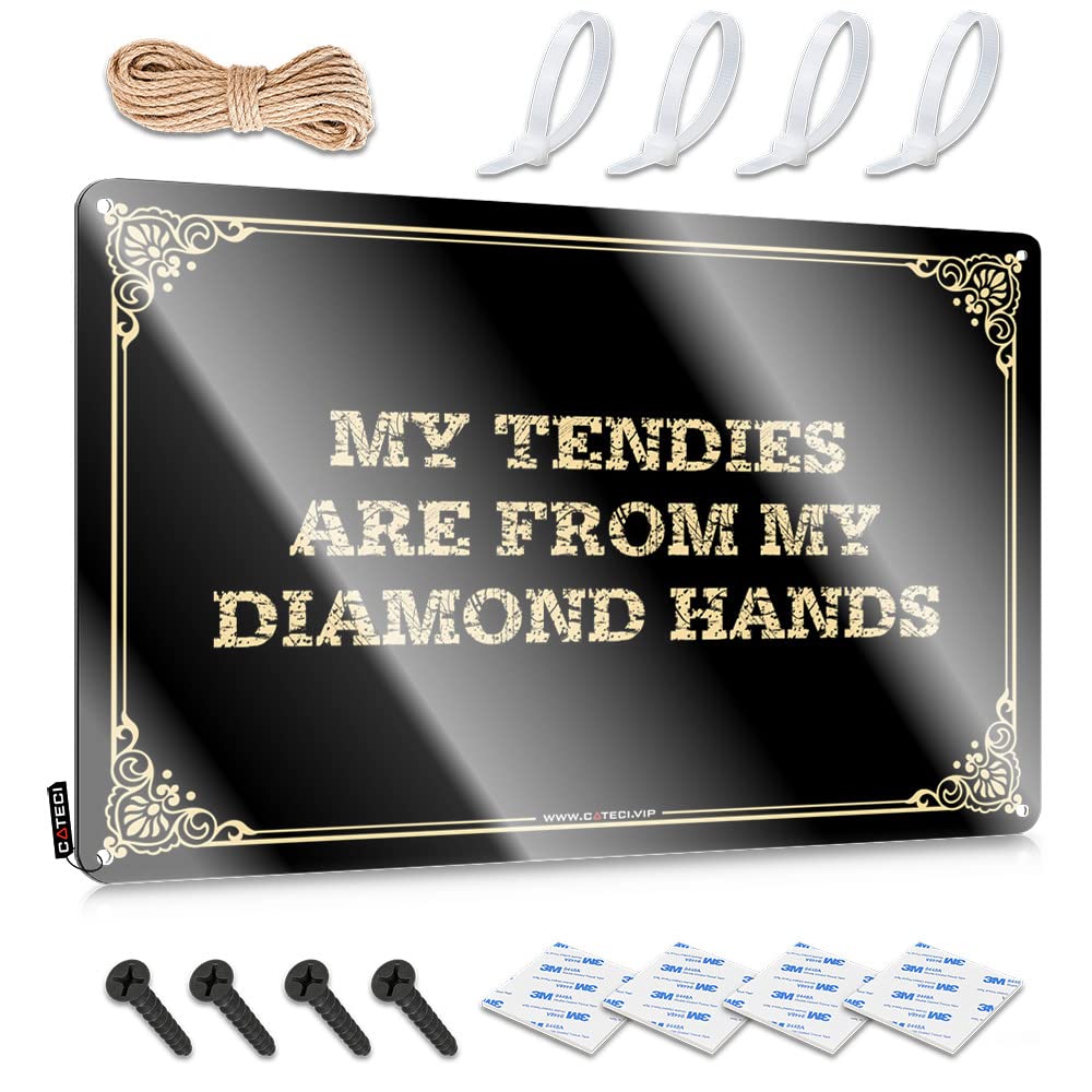 My Tendies Are From My Diamond Hands Funny Sign Garage Decor For Men | Distressed Reusable Decorative Wall Art(30X40CM)