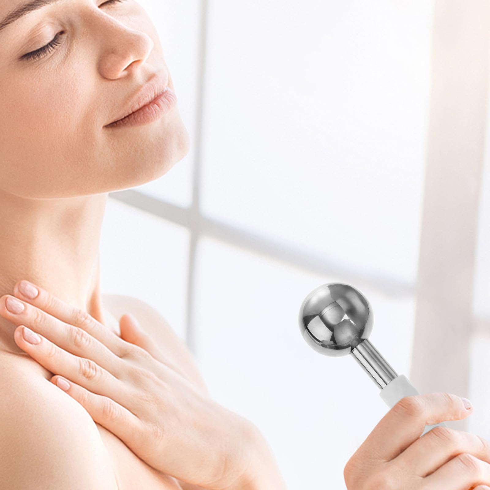 ARTIBETTER 2 Stück Edelstahl Gesichtseiskugeln Massagegerät mit Kühlfunktion zur Hautstraffung und Anti Aging Gesichtsroller für Gesicht Hals und Körper Zufällige Farbe