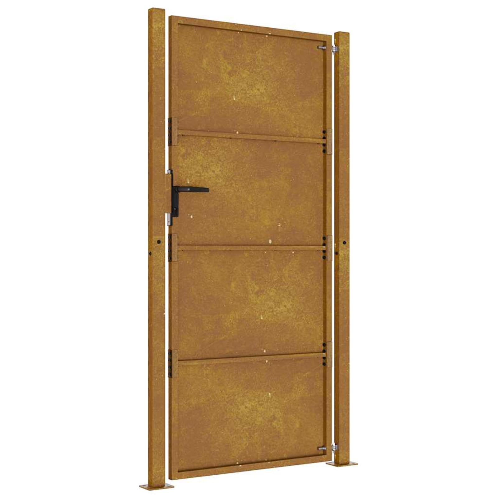 Homgoday Puerta de jardín exterior, puerta de jardín 105 x 205 cm de acero Corten, puerta de jardín exterior, puerta exterior, puertas para exterior, puerta peatonal de exterior