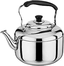 Chaleira de apito para uso doméstico, chaleira de grande capacidade, chaleira para água fervente, chaleira de assobio de aço inoxidável para fogões, chaleira de acampamento Happy Many Times