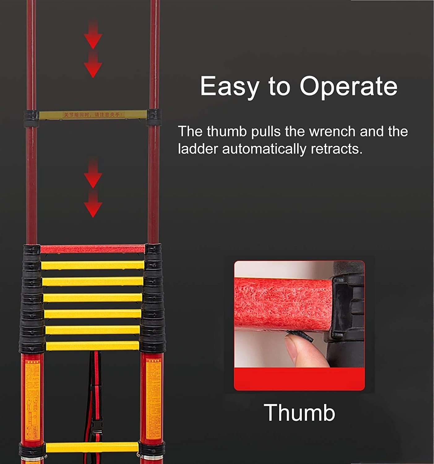 Commercial Grade Non-Conductive Fiberglass Telescoping Ladder - 2m/3m/4m/5m/6m Extension for Outdoor Electrical Work, Lightweight & Durable, Ideal for Professionals