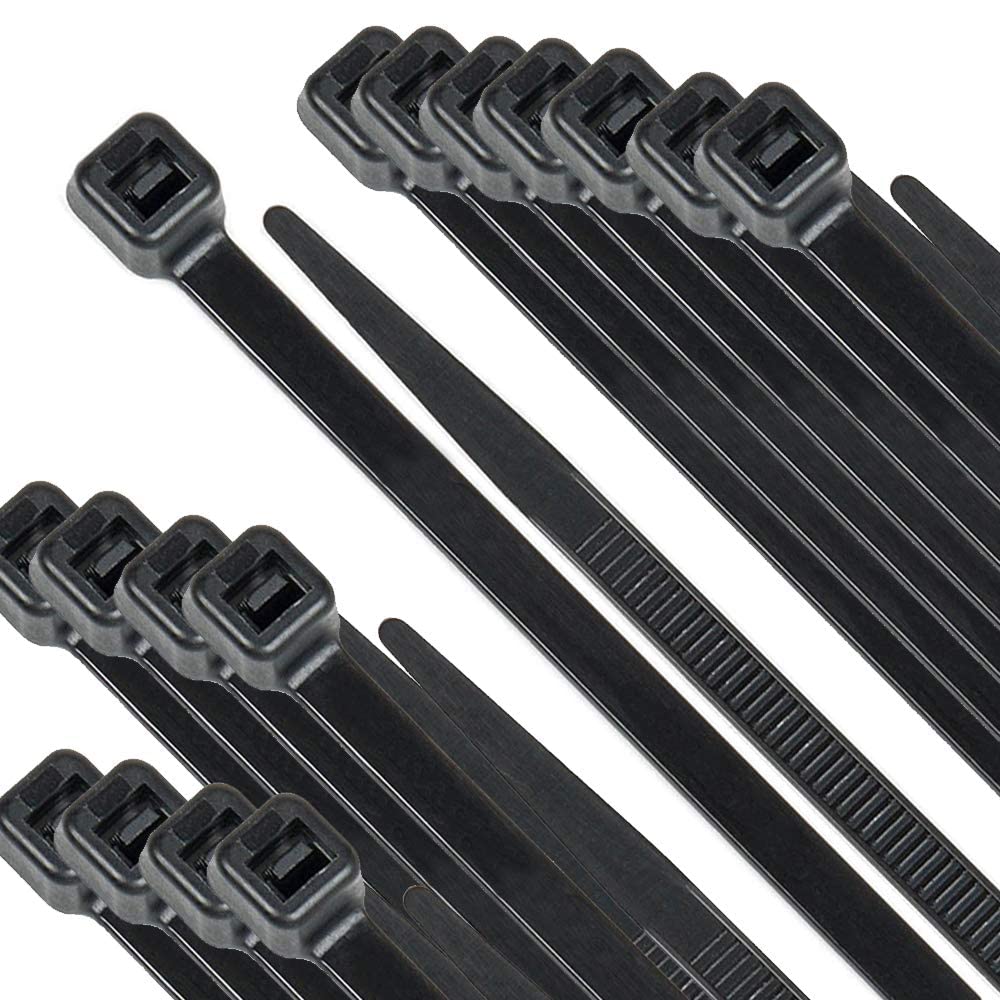 KASTWAVEKASTWAVE Black Cable Ties, 100mm x 2.5mm, 4" Premium Tie Wraps - Self Locking, Small Nylon Zip Ties for Home Office Garage and Workshop - 1000 Pack