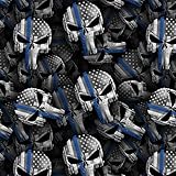 Hydrographic Film Skulls Blue line Police Hydro dip