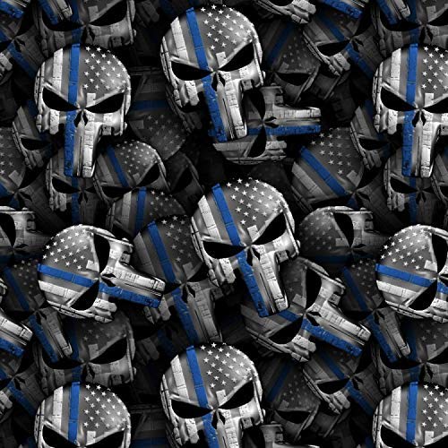 Hydrographic Film Skulls Blue line Police Hydro dip