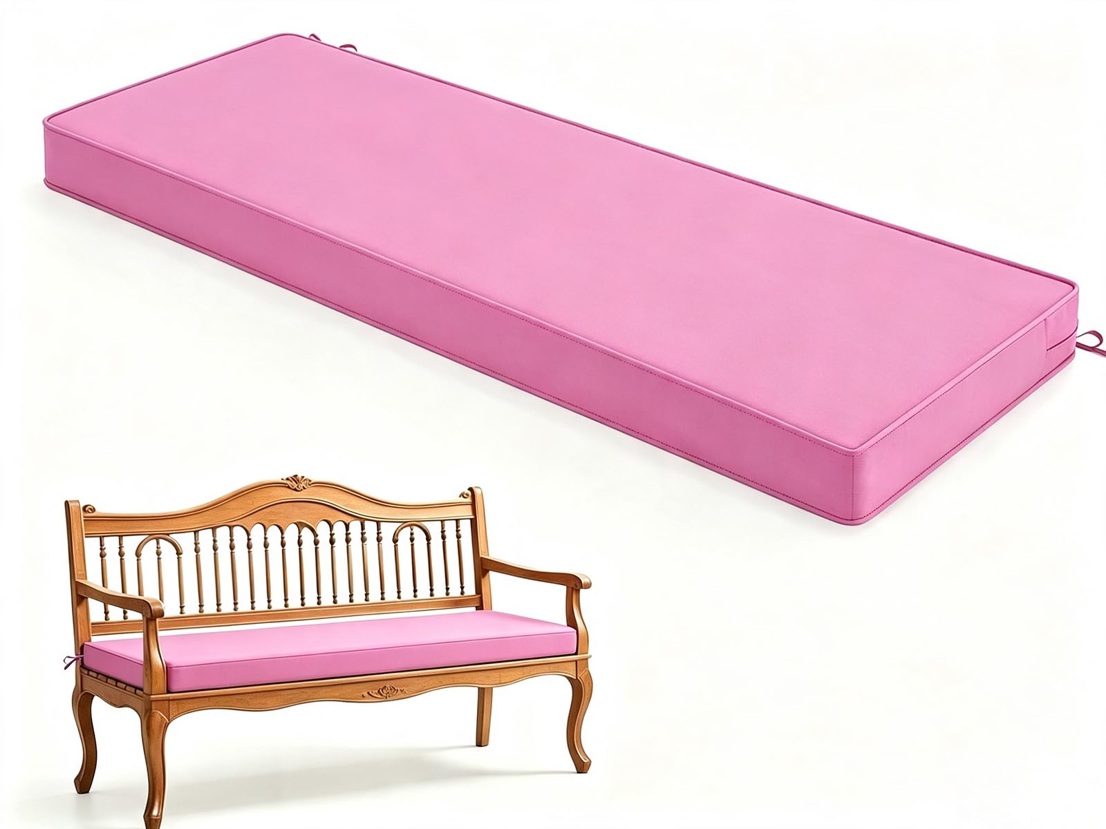 Poduszka Na ławkę Ogrodową, Długa Poduszka Na Wymianę Pink 48.03 * 18.11 * 1.97in