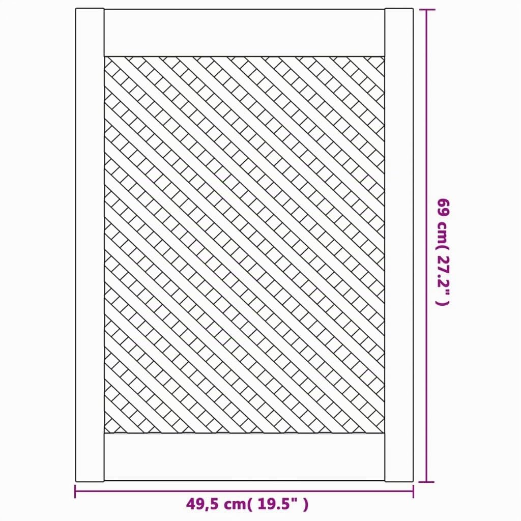 vidaXL Puertas de armario entramado 2 uds madera pino 49,5x69 cm