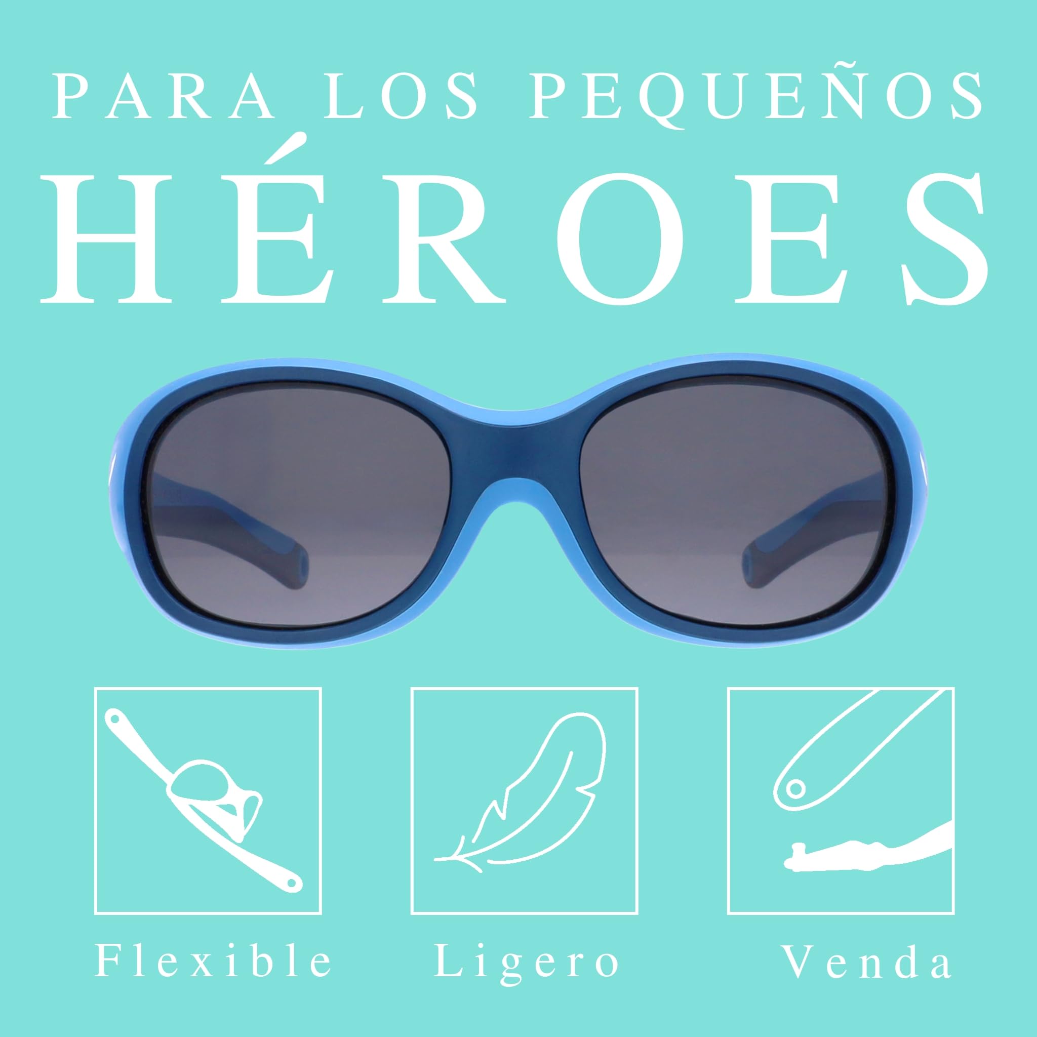 ActiveSol gafas de sol | NIÑO | 100% protección UV 400 | polarizadas | irrompibles, de goma flexible | 2-6 años | 22 gramos | Pirata